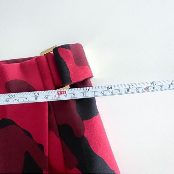 H&M Kilt Skirt Wrap Around Red Black Camo Side Buckle Women's 6 - Picture 9 of 10